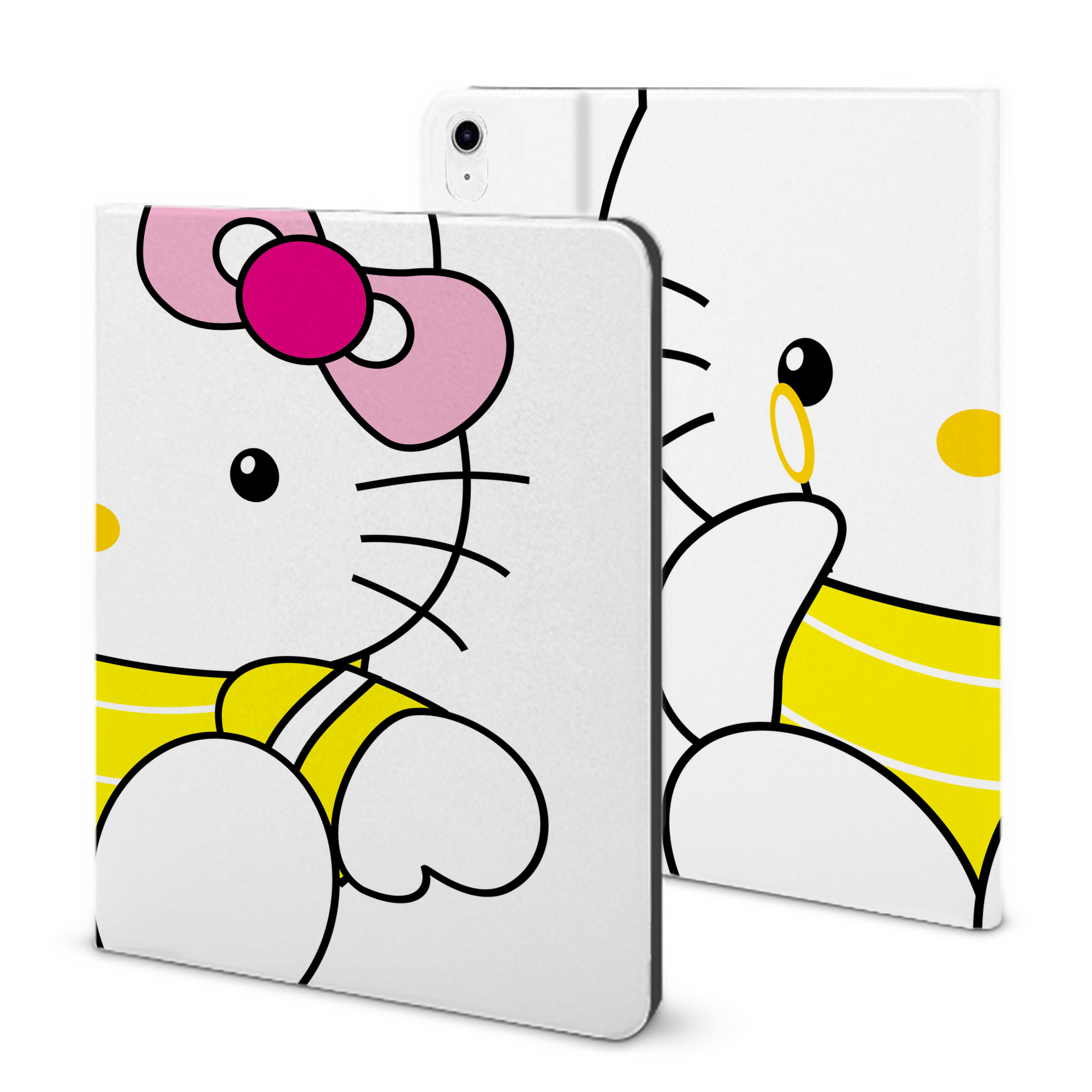 （画像用） Hello Kitty ハローキティ IPad ケース ブック型 PUレザー TPU 耐衝撃 軽量 薄型 ペン収納なし 全面保護 IPad 各モデル対応